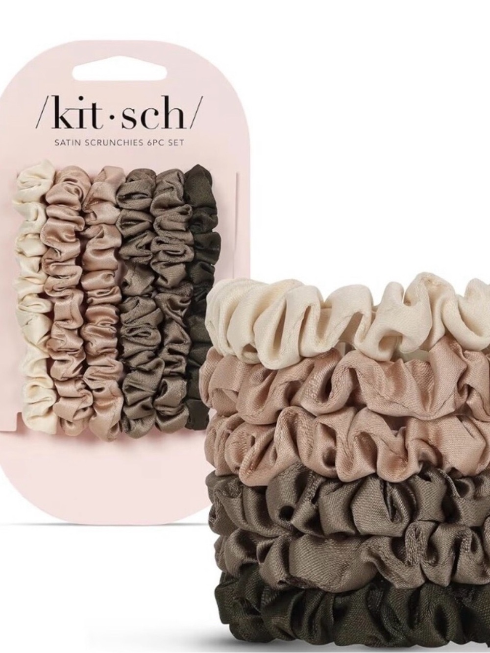 Kitsch Satin Scrunchie Set - (6-Pack) NWT